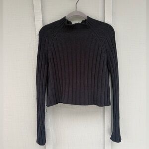 American Eagle Black Crewneck Knit Sweater